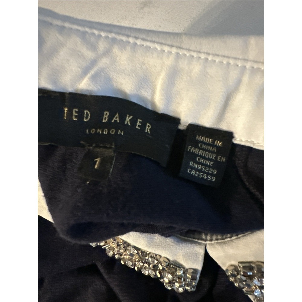 Ted Baker Liaylo Navy Embellished Collar Layered Sweater ASO Baby-Sitters Club 1 - Picture 7 of 12